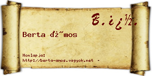 Berta Ámos névjegykártya